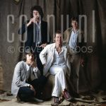 02-09-1978 Dire Straits at studio in Amsterdam.

[keywords]Posed, Full Length, Smiling, Singer, Musicians[/keywords]